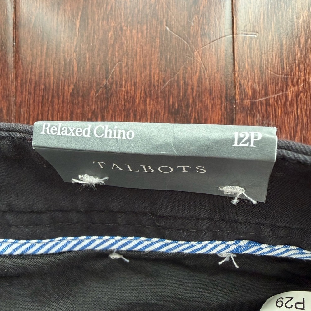 Talbots NWT Women’s Slacks Pants Size 12P Chino Relaxed Ankle Length Black Work - Picture 8 of 9